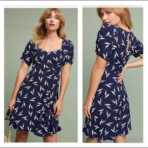 Anthropologie Maeve Fern Ruched Dress